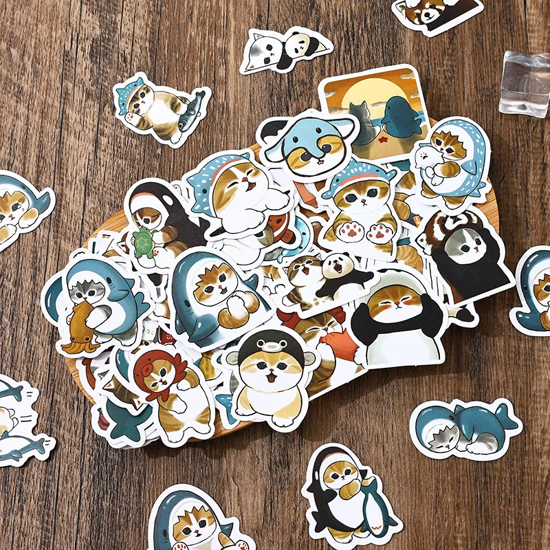 100pcs/Set Shark Cat Sticker Decoration Luggage Phone Case Water Cup Scrapbook Waterproof Decal Stickers Toy 100pcs/Set Shark Cat Sticker Decoration Luggage Phone Case Water Cup Scrapbook Waterproof Decal Stickers Toy