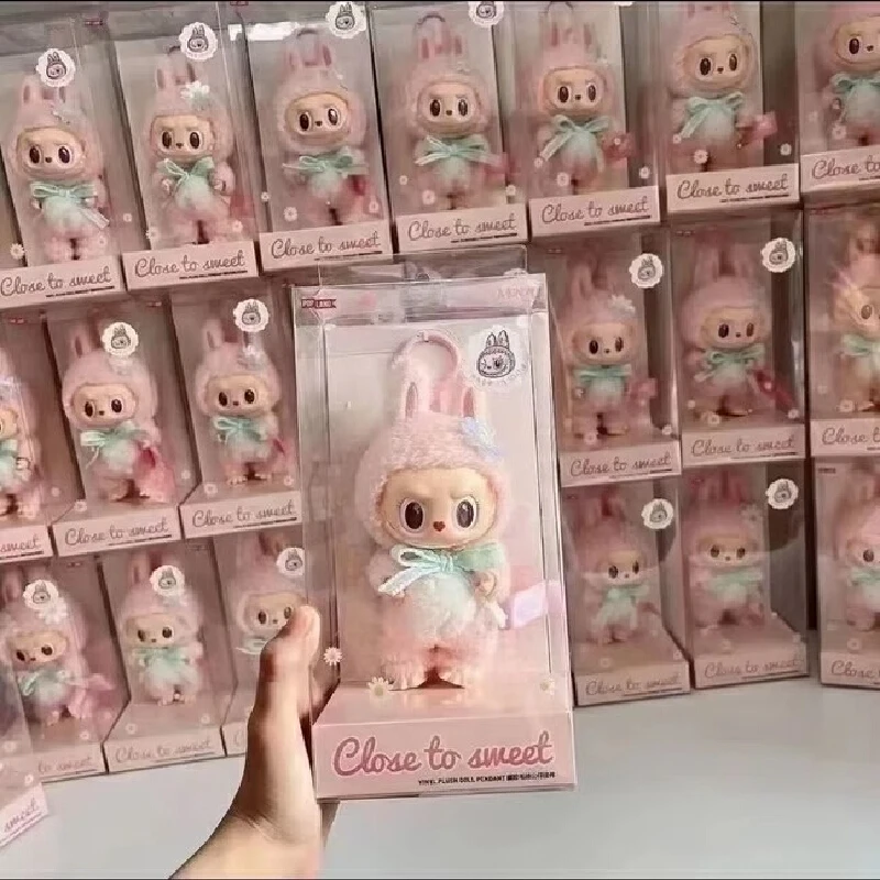 Copy High Quality Version New Product Labubu Sweetheart Doll Mokoko First Generation Plush Pendant Vinyl Pulling Cloth Hanging D
