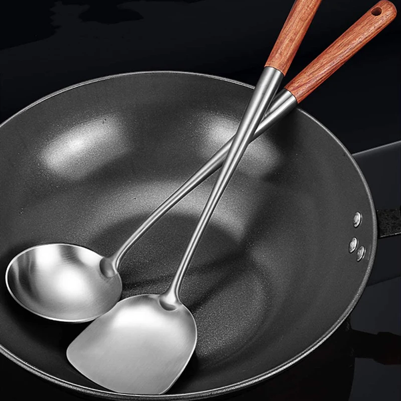 Kitchen Utensils Wok Spatula Iron and Ladle Tool Set Spatula for Stainless Steel Cooking Equpment Kitchen Accessories Essentials Kitchen Utensils Wok Spatula Iron and Ladle Tool Set Spatula for Stainless Steel Cooking Equpment Kitchen Accessories Essentials
