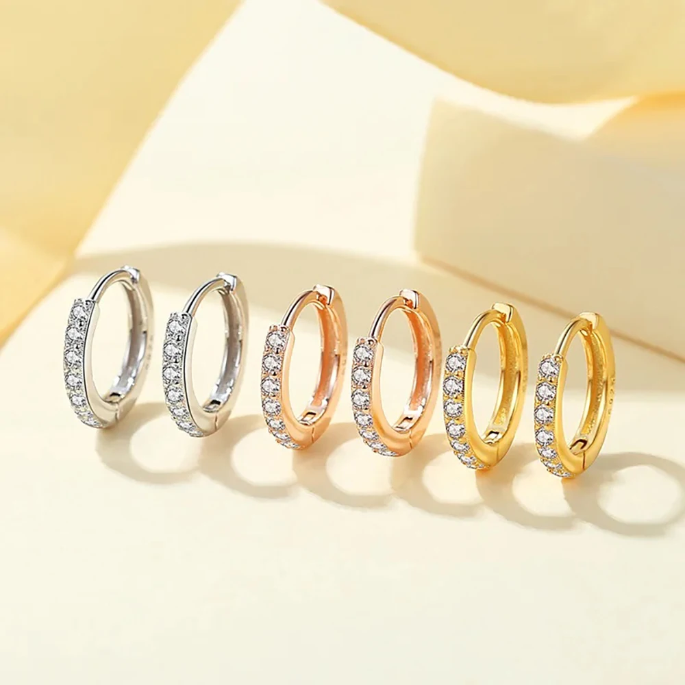 1 Pair Stainless Steel Cubic Zirconia Minimal Hoop Earrings for Women Small Huggie Thin Cartilage Helix Tragus Piercing Jewelry 1 Pair Stainless Steel Cubic Zirconia Minimal Hoop Earrings for Women Small Huggie Thin Cartilage Helix Tragus Piercing Jewelry