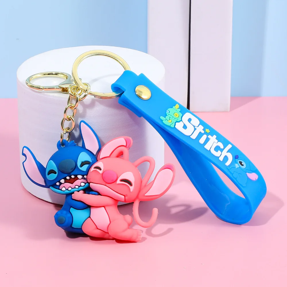 MINISO Cartoon Stitch and Angel Keychains Matching Couple Toys for Accessories Bag Key Chain Ring Jewelry Retro Gifts Keyrings MINISO Cartoon Stitch and Angel Keychains Matching Couple Toys for Accessories Bag Key Chain Ring Jewelry Retro Gifts Keyrings