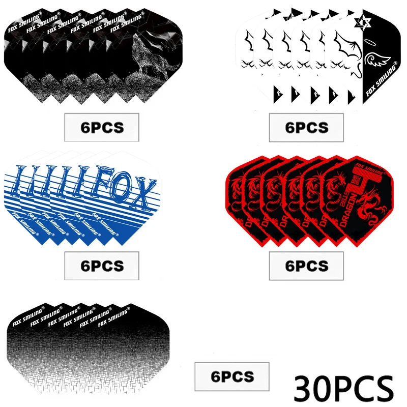 Fox Smiling 30PCS With Very Good Quality Dart Flights PET Darts Flights Professional Dart Accessories  Dardos Feather Leaves