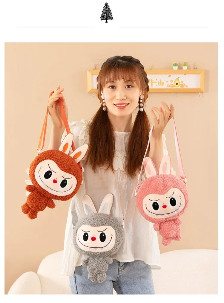 30cm Labubu Shoulder Cartoon Cute Doll Backpack Toy Play Crossbody Pouch Monster Outdoor Travel Bag Christmas Gift 30cm Labubu Shoulder Cartoon Cute Doll Backpack Toy Play Crossbody Pouch Monster Outdoor Travel Bag Christmas Gift