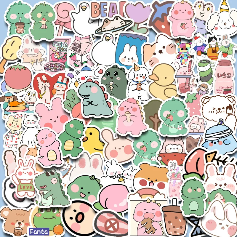 90pcs Blue Brownie Cute Animal Graffiti Stickers Children's Diy Stationery Computer Stickers Student Stationery 90pcs Blue Brownie Cute Animal Graffiti Stickers Children's Diy Stationery Computer Stickers Student Stationery
