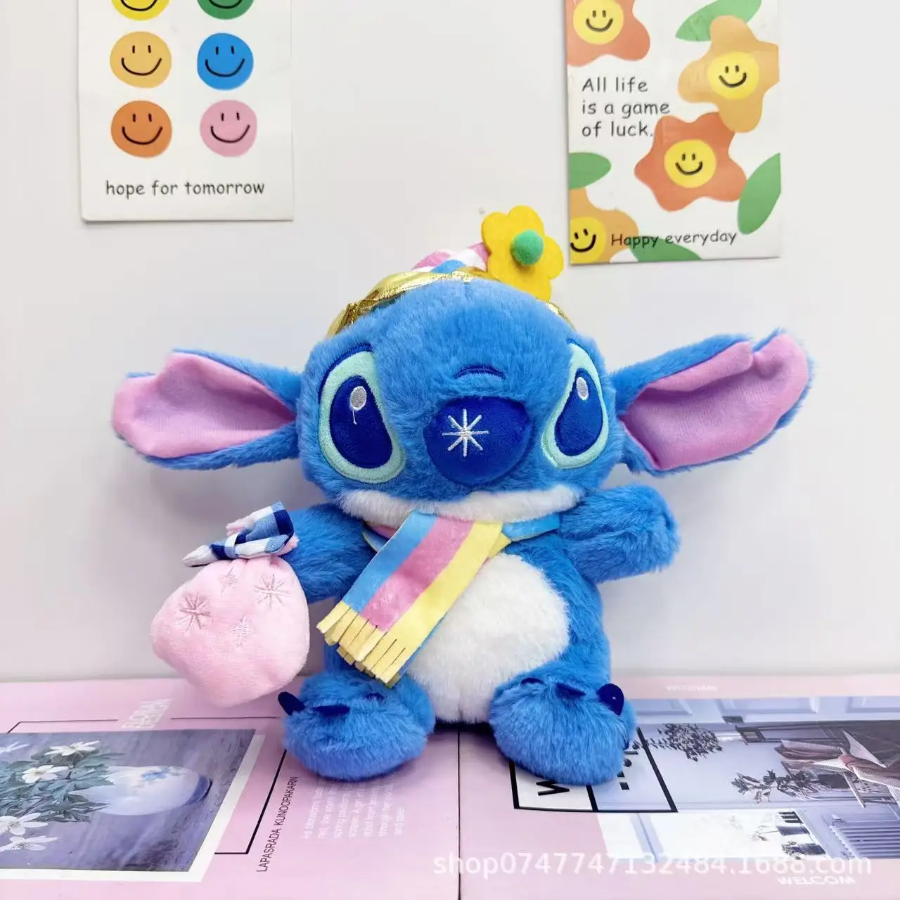 New 22cm Cute Cartoon Stitch Plush Toy 8 Inch Cute Funny Stitch Doll Drag Stitch Capybara Children'S Toy Doll Birthday Gift