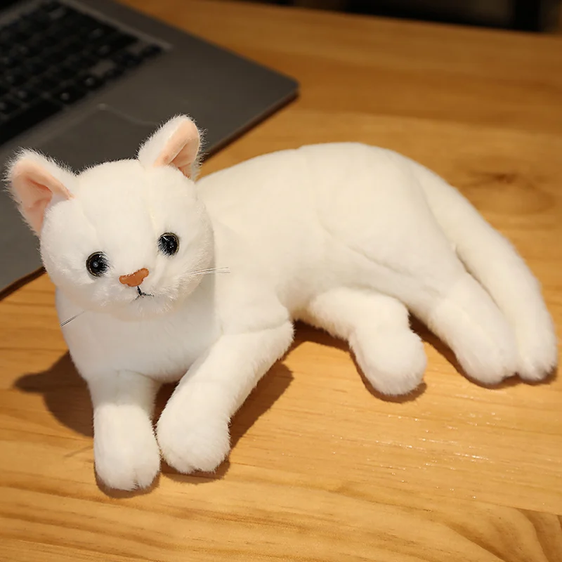 1pc 4 Colors INS Like Real Prone Cat Plush Doll Stuffed Pure Colors Grey White Yellow Kitten Toy Pets Animal Kids Gift 1pc 4 Colors INS Like Real Prone Cat Plush Doll Stuffed Pure Colors Grey White Yellow Kitten Toy Pets Animal Kids Gift