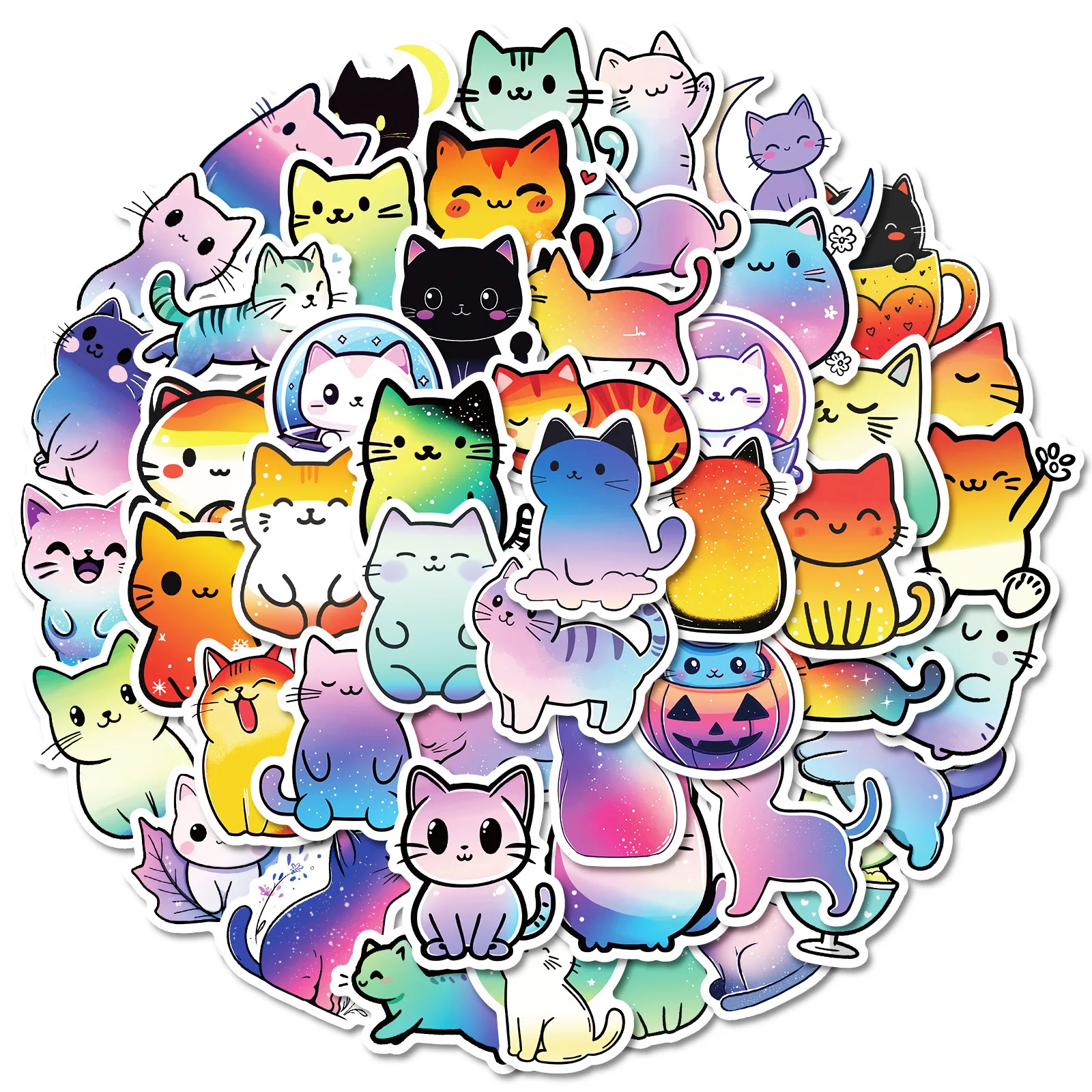 50Pcs Cute Colorful Cat Stickers DIY Stickers Scrapbooking Phone Luggage Skateboard Waterproof Decals 50Pcs Cute Colorful Cat Stickers DIY Stickers Scrapbooking Phone Luggage Skateboard Waterproof Decals