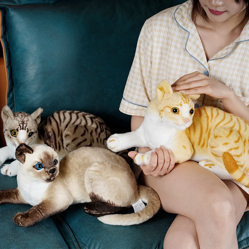 1pc 4 Colors INS Like Real Prone Cat Plush Doll Stuffed Pure Colors Grey White Yellow Kitten Toy Pets Animal Kids Gift 1pc 4 Colors INS Like Real Prone Cat Plush Doll Stuffed Pure Colors Grey White Yellow Kitten Toy Pets Animal Kids Gift