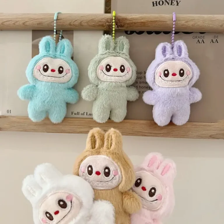 Copy High Quality Version New Product Labubu Sweetheart Doll Mokoko First Generation Plush Pendant Vinyl Pulling Cloth Hanging D