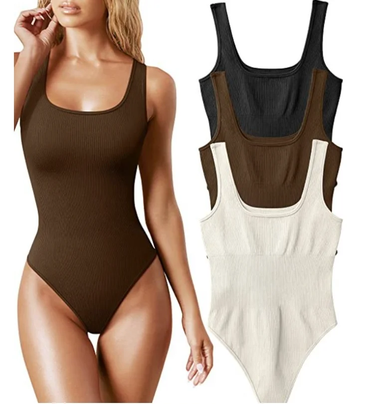 2024 summer solid sexy bodycon women bodysuits female Knit slim casual bodysuit chic lady club short playsuits femme 2024 summer solid sexy bodycon women bodysuits female Knit slim casual bodysuit chic lady club short playsuits femme