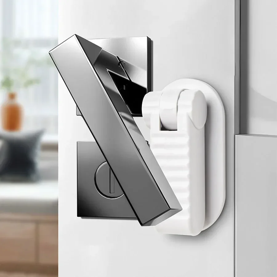 Door Lever Lock Universal Anti-open Handle Child Baby Safety Locks Punch-free Multifunction Hidden Button Buckle Safety Lock Door Lever Lock Universal Anti-open Handle Child Baby Safety Locks Punch-free Multifunction Hidden Button Buckle Safety Lock