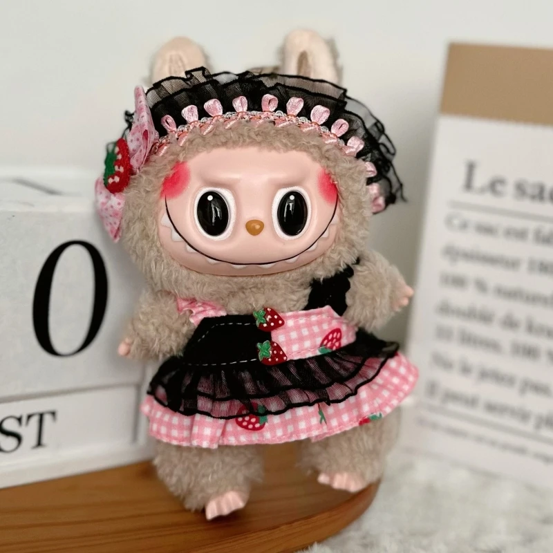 Cute Labubu Doll Jacket 17cm Mini Doll Clothing Accessories Sweatshirt Skirt Overalls Clothes Children's Toys Birthday Gift Cute Labubu Doll Jacket 17cm Mini Doll Clothing Accessories Sweatshirt Skirt Overalls Clothes Children's Toys Birthday Gift