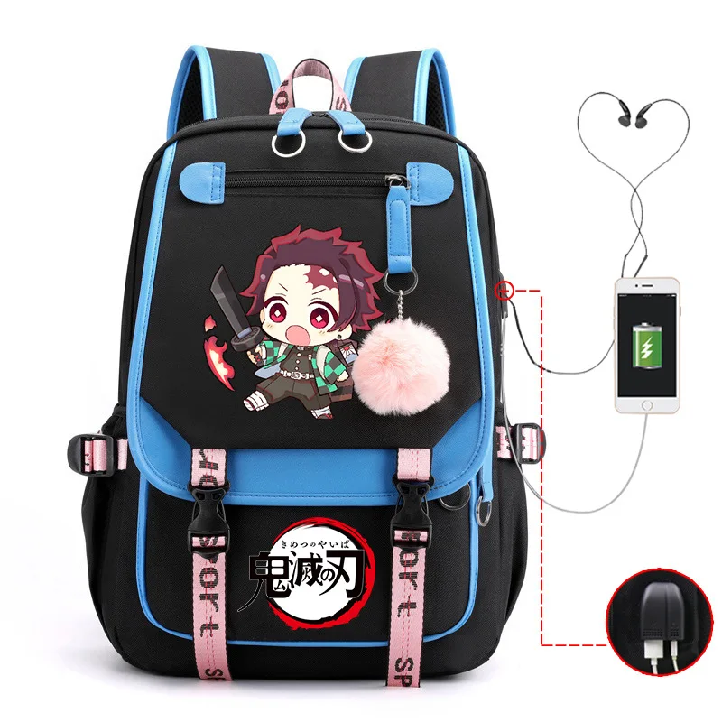 Japanese Anime Demon Slayer Backpack Nezuko Tanjirou Zenitsu Usb Bagpacks Fashion Women Men Travel Bag Girls Boys School Bags Japanese Anime Demon Slayer Backpack Nezuko Tanjirou Zenitsu Usb Bagpacks Fashion Women Men Travel Bag Girls Boys School Bags