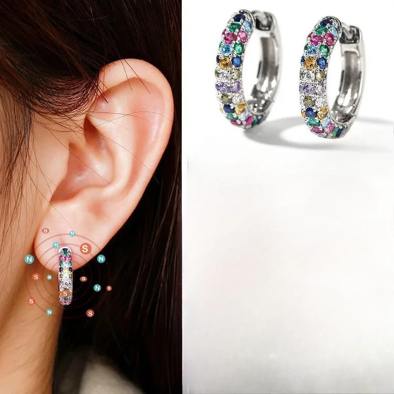 Crystal earrings, colorful crystal round earrings, fashionable jewelry, beautiful earrings