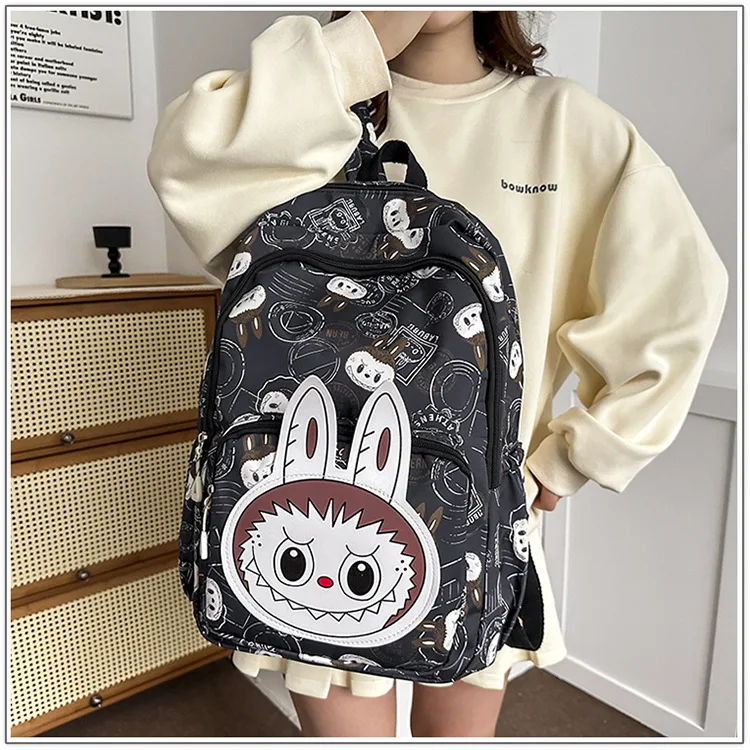 Large Capacity Cartoon Labubu Student Backpack Waterproof Kawaii Brown Monster Kids Cute Shouder Bag Elementary School Use Large Capacity Cartoon Labubu Student Backpack Waterproof Kawaii Brown Monster Kids Cute Shouder Bag Elementary School Use