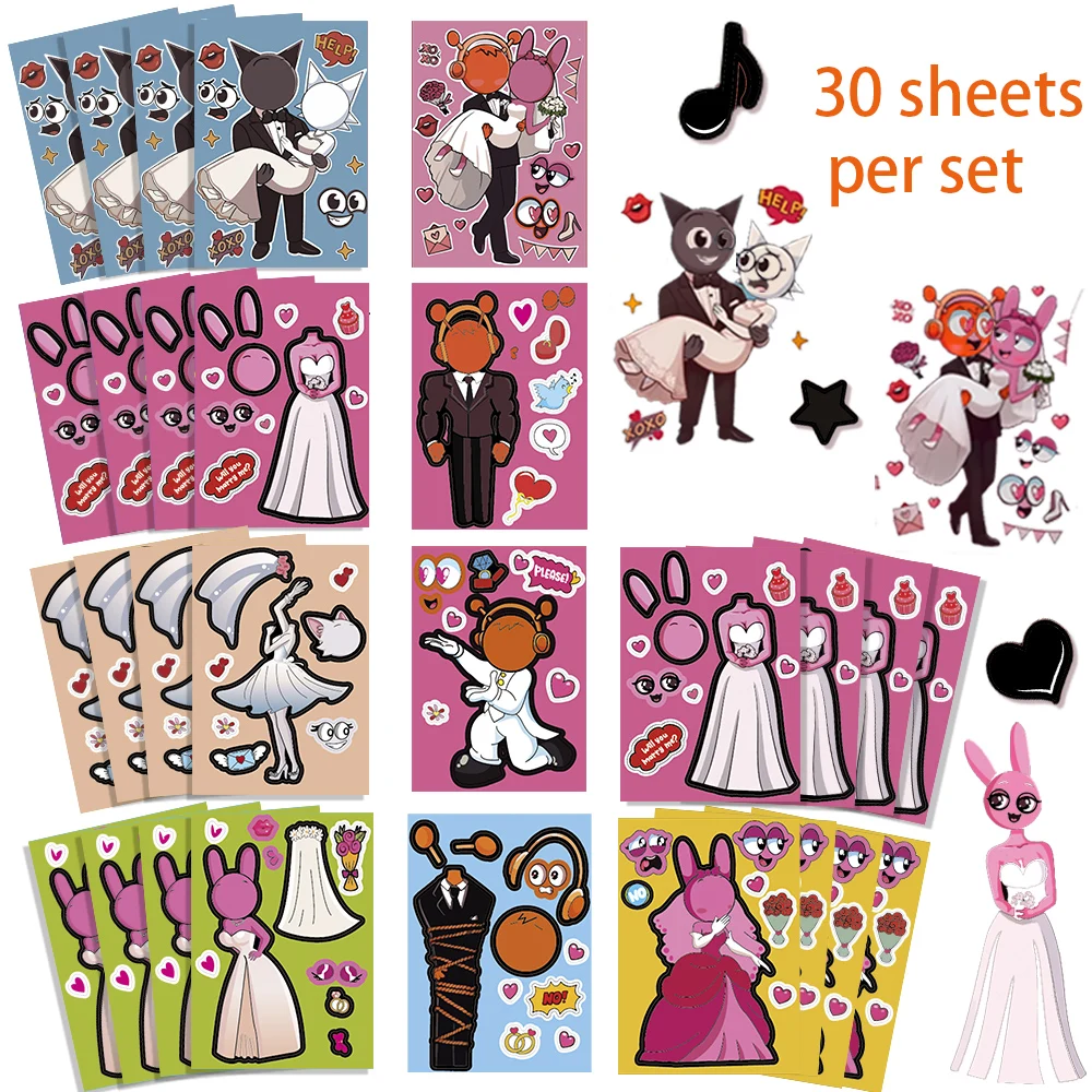 10 Sheets Sprunki Stickers Make A Face Puzzle Stickers Cartoon Parent-child Interactive Puzzle Ledger DIY Face Stickers Kid Gift 10 Sheets Sprunki Stickers Make A Face Puzzle Stickers Cartoon Parent-child Interactive Puzzle Ledger DIY Face Stickers Kid Gift