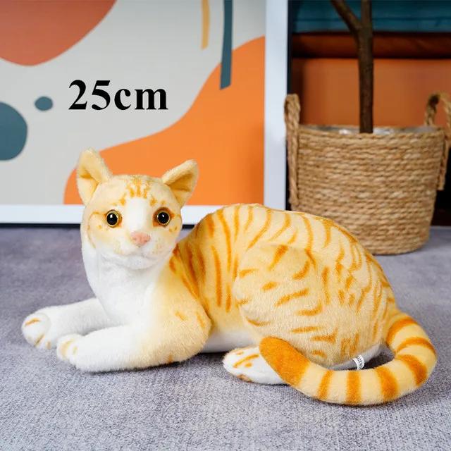 1pc 4 Colors INS Like Real Prone Cat Plush Doll Stuffed Pure Colors Grey White Yellow Kitten Toy Pets Animal Kids Gift 1pc 4 Colors INS Like Real Prone Cat Plush Doll Stuffed Pure Colors Grey White Yellow Kitten Toy Pets Animal Kids Gift