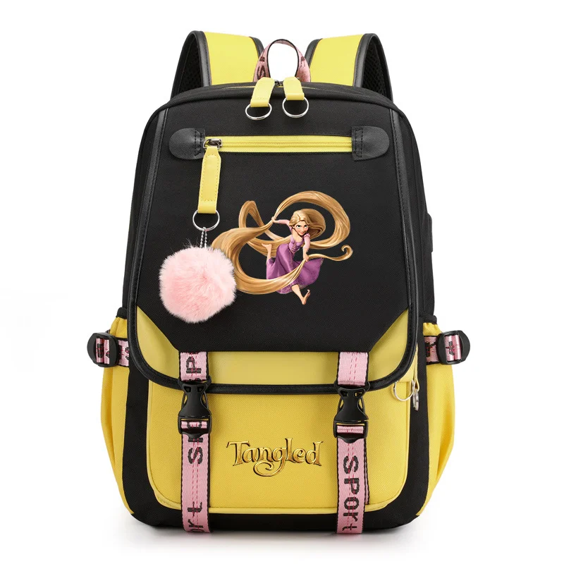 Tangled Rapunzel Princess Backpacks Teenager USB Charging Laptop Backpack Women Men Rucksack Travel Bag Mochila Tangled Rapunzel Princess Backpacks Teenager USB Charging Laptop Backpack Women Men Rucksack Travel Bag Mochila