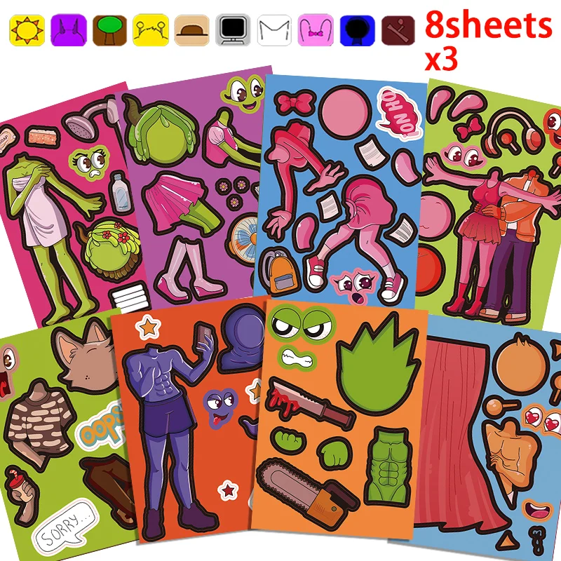 Sprunki Wedding Stickers Make Your Own Sprunki Sticker Make A Face Stickers for Kids DIY Stickers Party Supplies Crafts Gift Sprunki Wedding Stickers Make Your Own Sprunki Sticker Make A Face Stickers for Kids DIY Stickers Party Supplies Crafts Gift