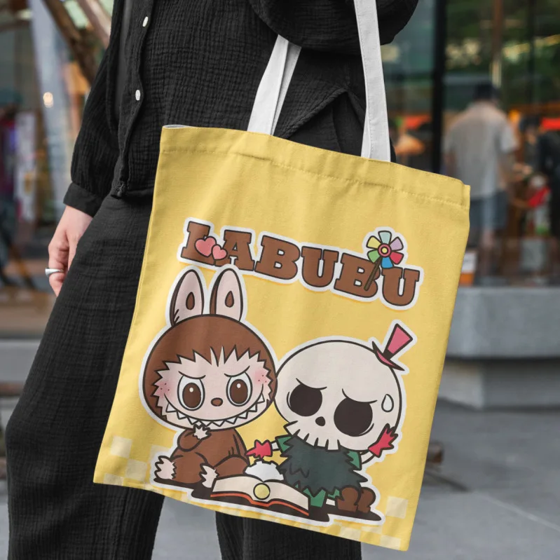 Lisa Same Labubu Canvas Bag Female Cute Cartoon Shopping HandBag Casual Student Shoulder Bag The Monsters Crossbody Bags Lisa Same Labubu Canvas Bag Female Cute Cartoon Shopping HandBag Casual Student Shoulder Bag The Monsters Crossbody Bags