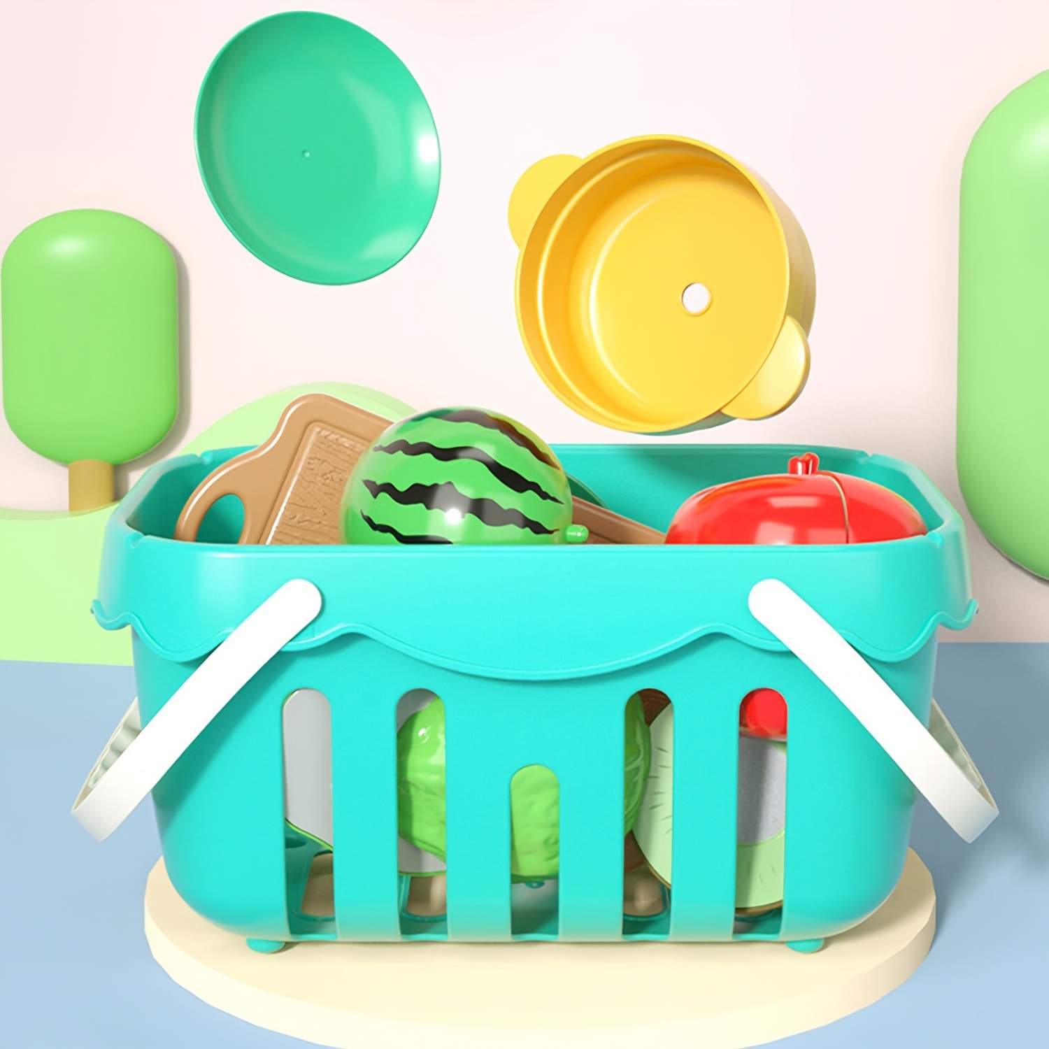 Kids Pretend Play Kitchen Toys Cutting Play Fruit Vegetables Educational Toy Food Kit for Toddler Children Gift Assembly Game