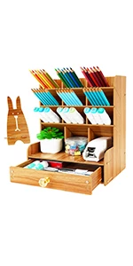 Pen Organizer Desk Organization Cute Desk Pencil Markers Cup Holder Storage Box Set Multi-Functional Stationary for Home Office