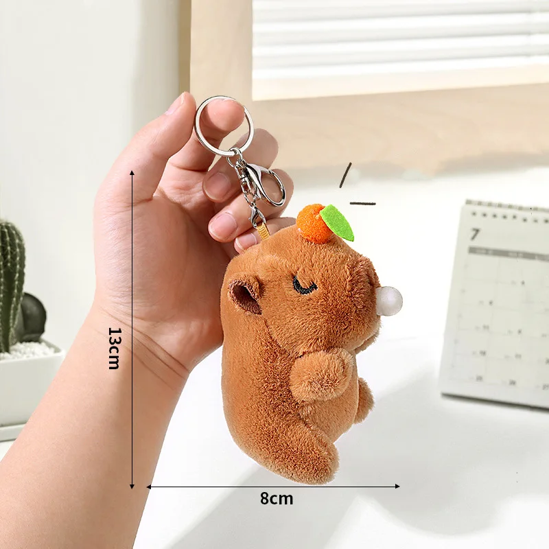 Cute Cartoon Capybara Pendant Plush Toy Doll Bag Hanging Ornaments Cute Kapila Keychain Doll Desktop Doll Ornaments Car Pendant