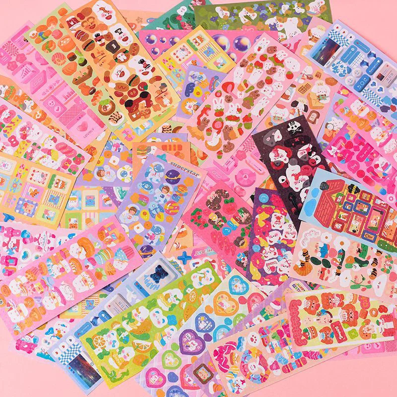 200PCS No-Repeated Sheet Stickers for Kids Kpop Pretty Aesthetic Cute Set Pack DIY Girl Toy Decor Stationery Scrapbooking 200PCS No-Repeated Sheet Stickers for Kids Kpop Pretty Aesthetic Cute Set Pack DIY Girl Toy Decor Stationery Scrapbooking