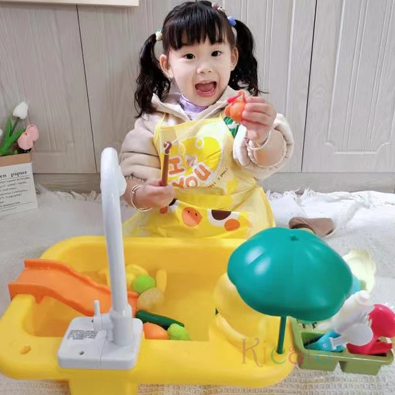 Kids Kitchen Sink Toys Electric Dishwasher Playing Toy With Running Water Pretend Play Food Fishing Toy Role Playing Girls Gift Kids Kitchen Sink Toys Electric Dishwasher Playing Toy With Running Water Pretend Play Food Fishing Toy Role Playing Girls Gift