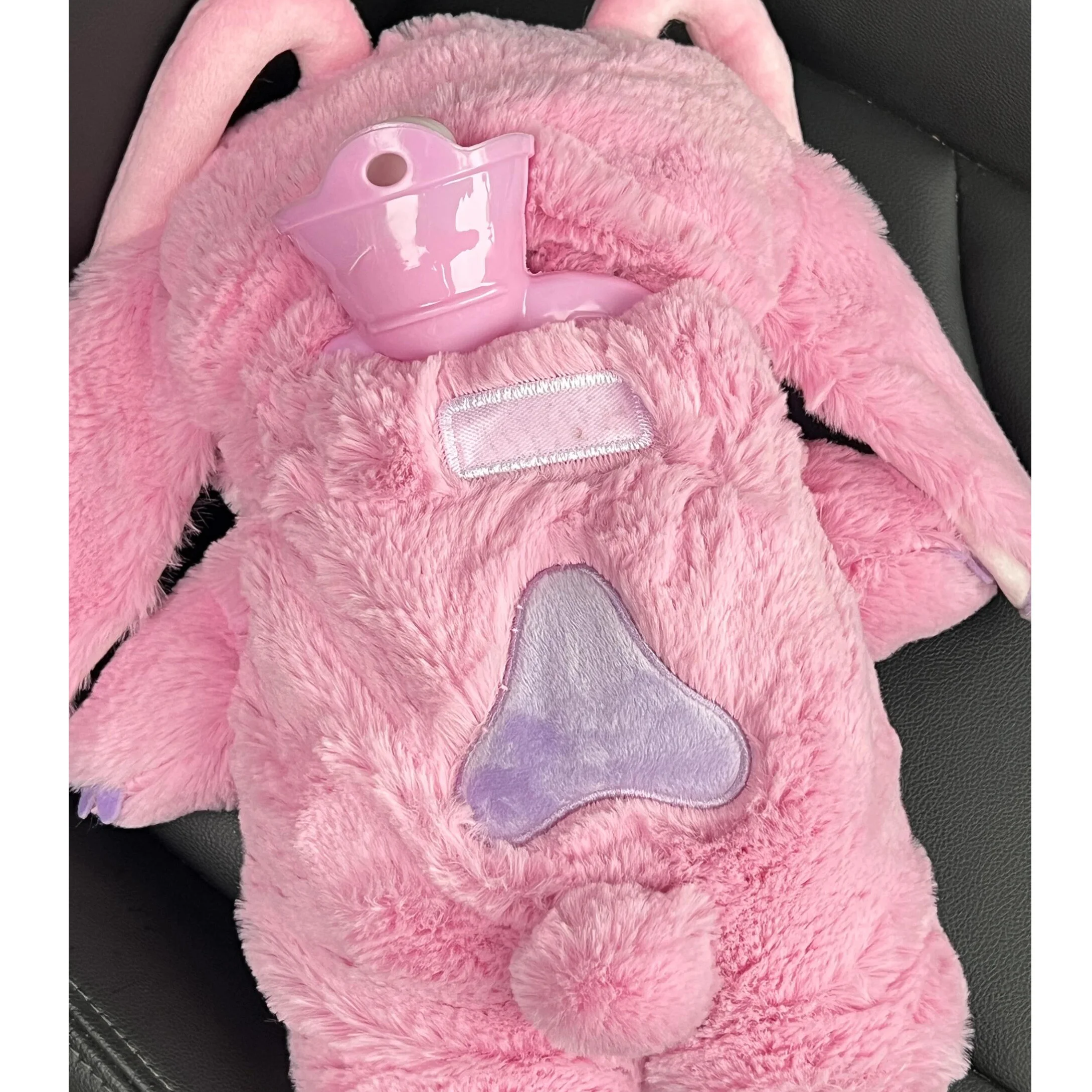 Strawberry Bear Stitch Hot Water Bottle Cute Plush Warm Bag Winter Gift for Girls Dorm Essential