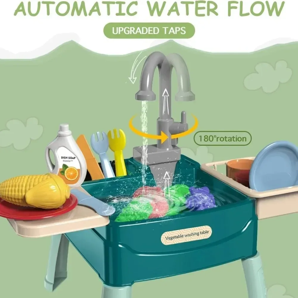 Kids Kitchen Play Sink Toy Set, Play Sink with Running Water, Kitchen Play Sink Toy Role Play Kitchen Set Gift for Boys Girls Kids Kitchen Play Sink Toy Set, Play Sink with Running Water, Kitchen Play Sink Toy Role Play Kitchen Set Gift for Boys Girls