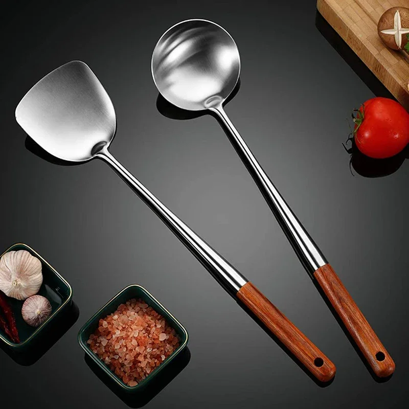Kitchen Utensils Wok Spatula Iron and Ladle Tool Set Spatula for Stainless Steel Cooking Equpment Kitchen Accessories Essentials Kitchen Utensils Wok Spatula Iron and Ladle Tool Set Spatula for Stainless Steel Cooking Equpment Kitchen Accessories Essentials