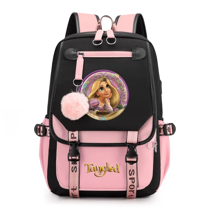 Tangled Rapunzel Princess Backpacks Teenager USB Charging Laptop Backpack Women Men Rucksack Travel Bag Mochila Tangled Rapunzel Princess Backpacks Teenager USB Charging Laptop Backpack Women Men Rucksack Travel Bag Mochila