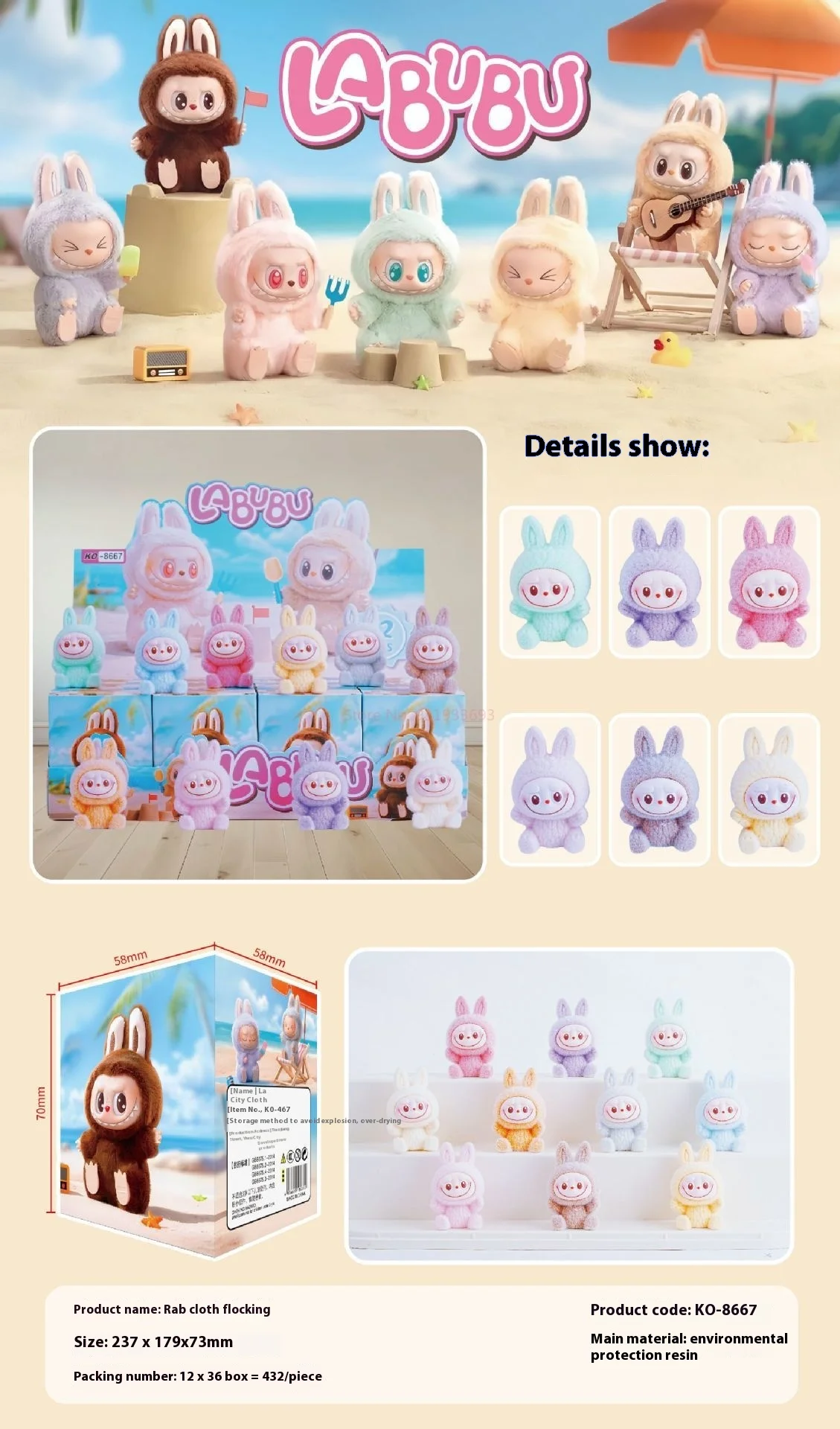 Labubu Blind Box Cartoon Flocking Hand-Made Blind Box High-Value Cute Doll Desktop Ornaments Model Children'S Gifts In Stock Labubu Blind Box Cartoon Flocking Hand-Made Blind Box High-Value Cute Doll Desktop Ornaments Model Children'S Gifts In Stock