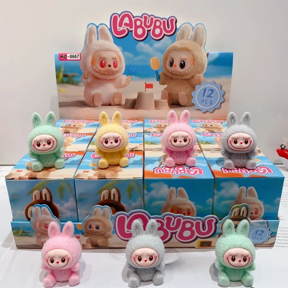 Mini Labubu Blind Box The Monsters Heartbeat Macaron Enamel Face Pvc Figurine Tabletop Ornament Kawaii Doll Kid Birthday Gift