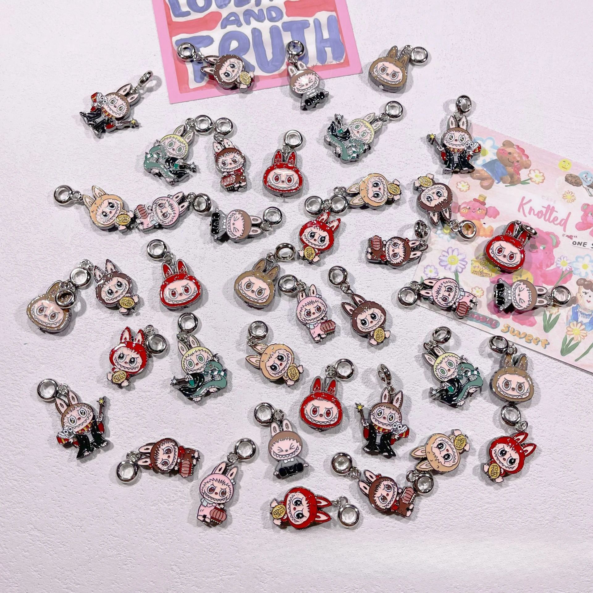 Random New Cute Labubu Three-dimensional Color Droplet Beads Bead DIY Handmade Bracelet Accessories Random New Cute Labubu Three-dimensional Color Droplet Beads Bead DIY Handmade Bracelet Accessories