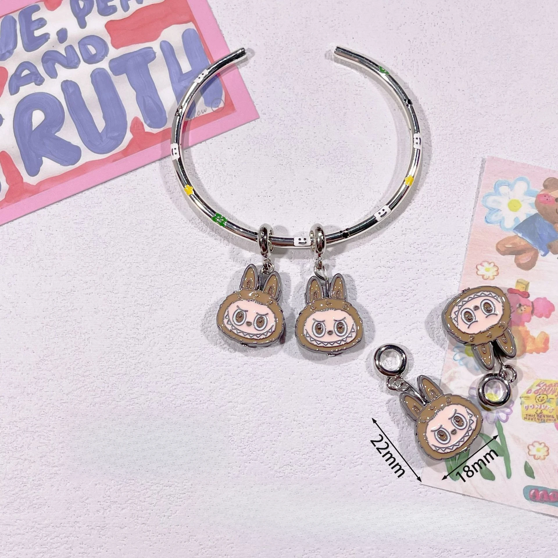 Random New Cute Labubu Three-dimensional Color Droplet Beads Bead DIY Handmade Bracelet Accessories Random New Cute Labubu Three-dimensional Color Droplet Beads Bead DIY Handmade Bracelet Accessories