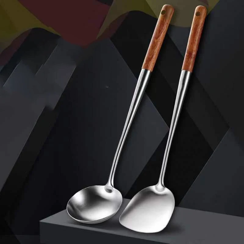Kitchen Utensils Wok Spatula Iron and Ladle Tool Set Spatula for Stainless Steel Cooking Equpment Kitchen Accessories Essentials Kitchen Utensils Wok Spatula Iron and Ladle Tool Set Spatula for Stainless Steel Cooking Equpment Kitchen Accessories Essentials