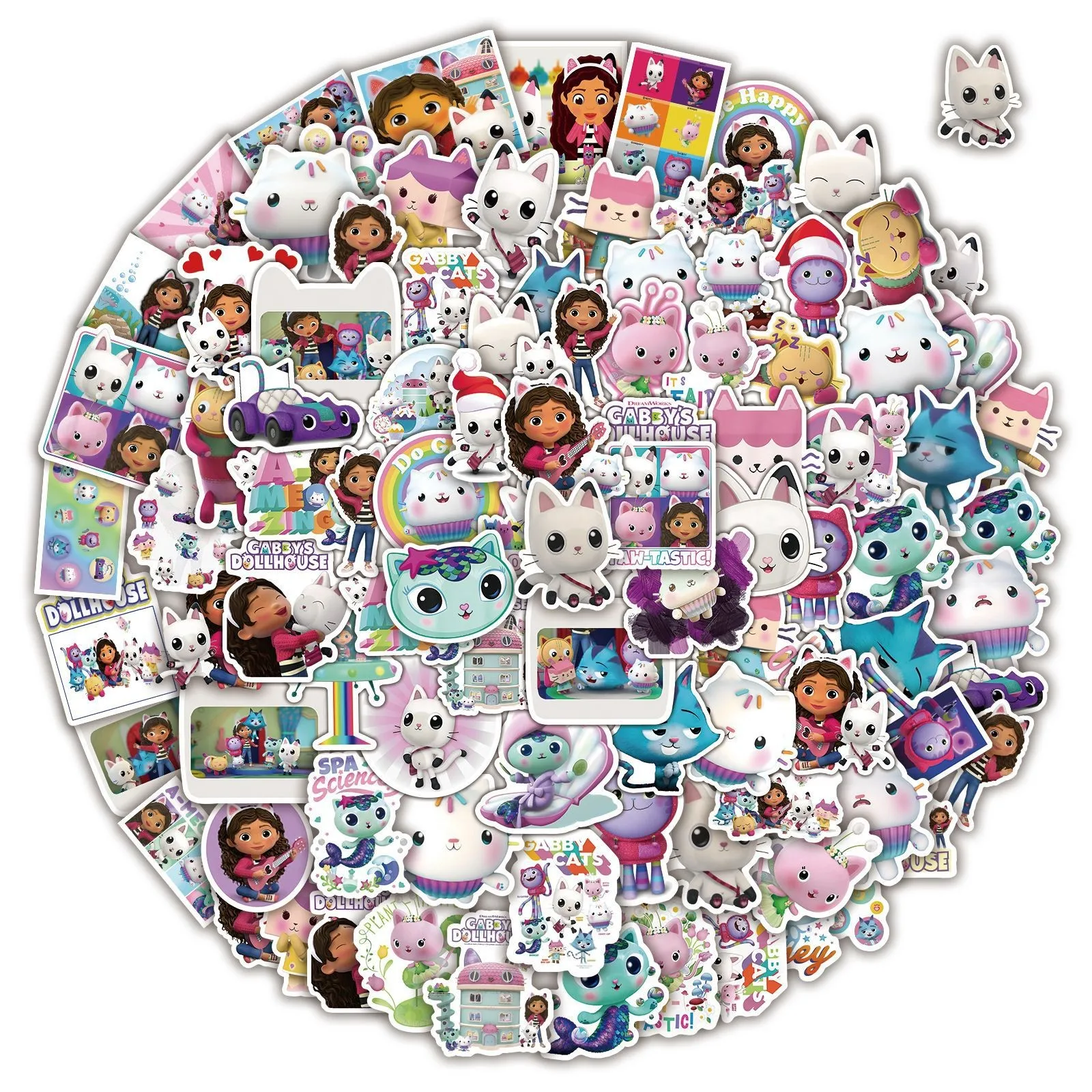 100Pcs Gabby's Dollhouse Stickers For Suitcase Skateboard Laptop Luggage Fridge Phone Car Styling Sticker 100Pcs Gabby's Dollhouse Stickers For Suitcase Skateboard Laptop Luggage Fridge Phone Car Styling Sticker
