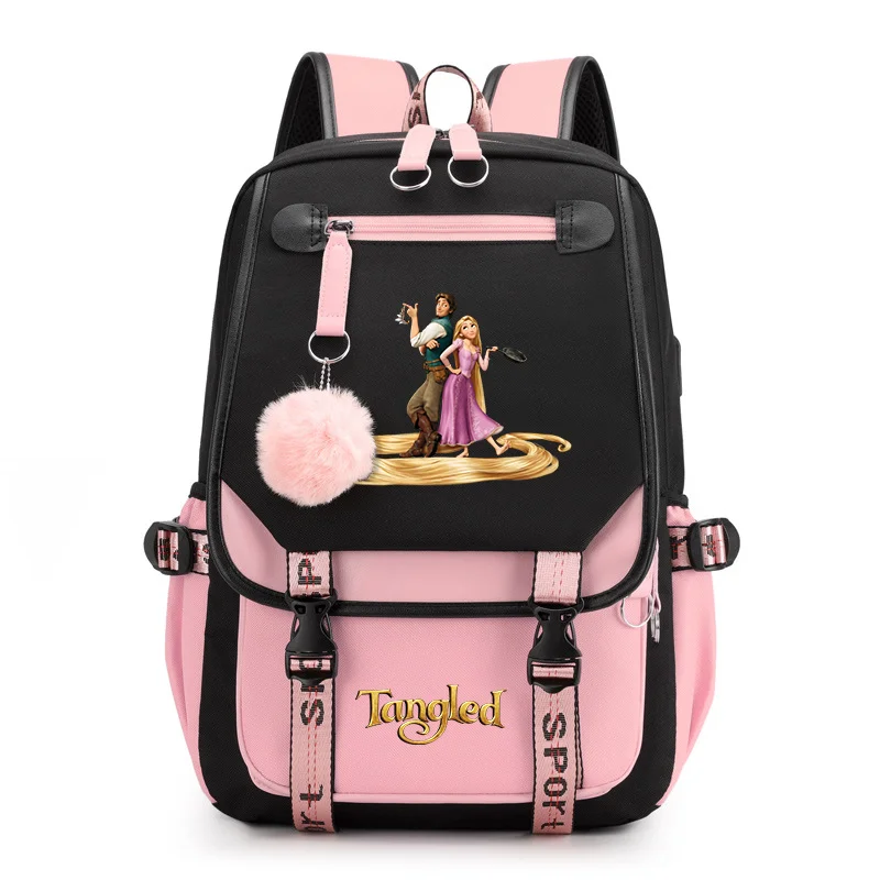 Tangled Rapunzel Princess Backpacks Teenager USB Charging Laptop Backpack Women Men Rucksack Travel Bag Mochila Tangled Rapunzel Princess Backpacks Teenager USB Charging Laptop Backpack Women Men Rucksack Travel Bag Mochila