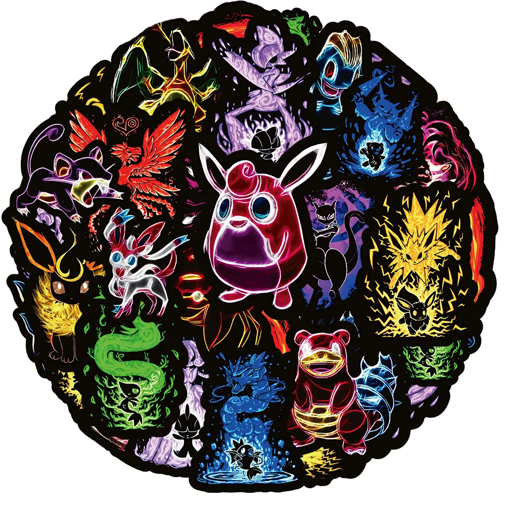 10/30/50/100pcs Cool Neon Light Anime Pokemon Stickers Pikachu Cartoon Decals for Kids Toy Phone Notebook Cool Graffiti Sticker 10/30/50/100pcs Cool Neon Light Anime Pokemon Stickers Pikachu Cartoon Decals for Kids Toy Phone Notebook Cool Graffiti Sticker