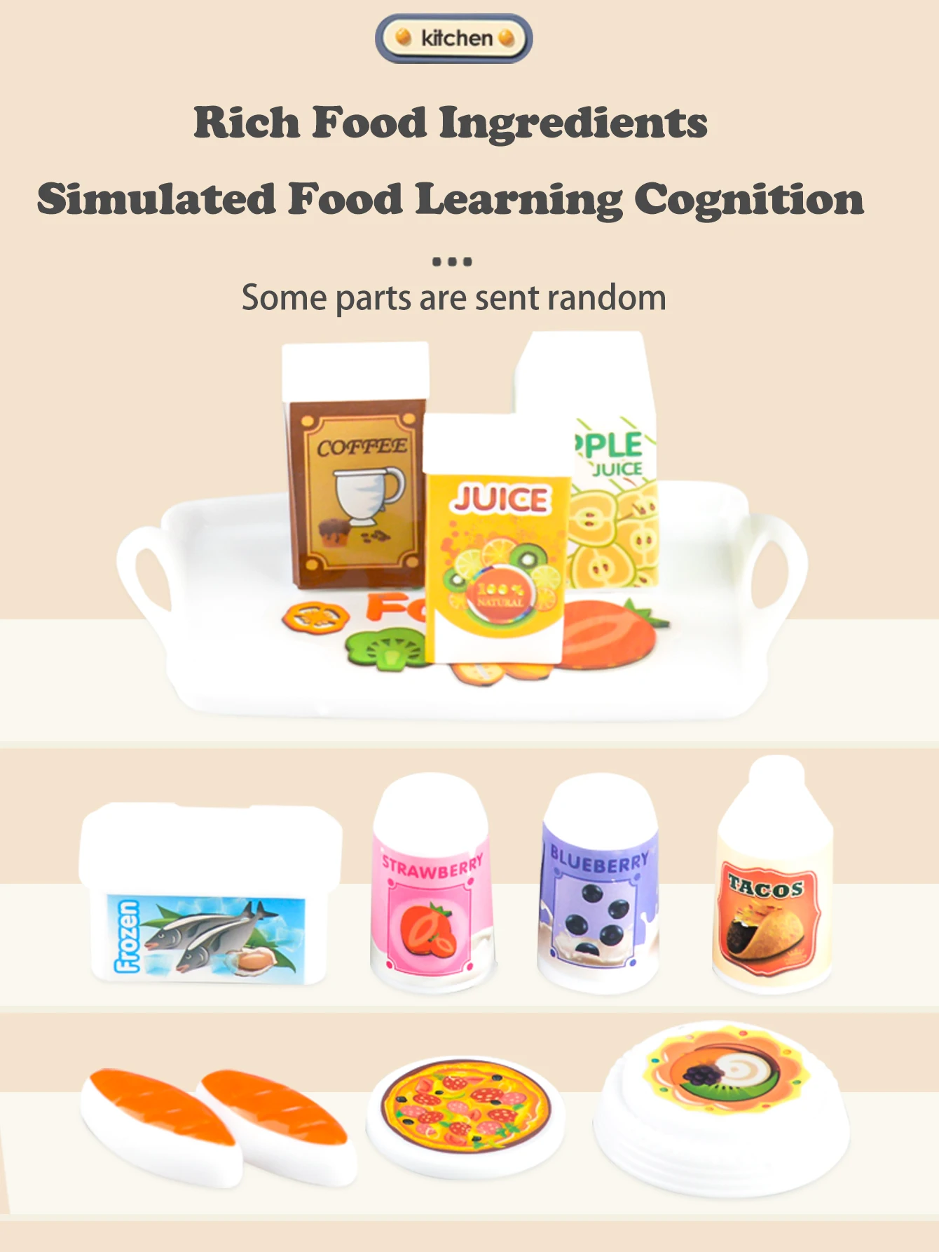 Kids Play Kitchen Accessories, Playset Toys Kitchen Foods Pans Milk Pots Breads Fork for Kid 3+ Boys and Girls Kids Play Kitchen Accessories, Playset Toys Kitchen Foods Pans Milk Pots Breads Fork for Kid 3+ Boys and Girls