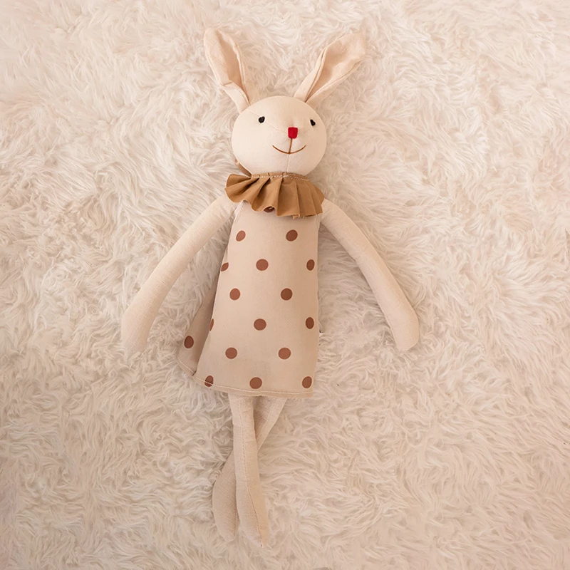Stuffed Bunny Cloth Dress Toys Smoothing Toy for Infant Cuddling sleep doll for Girls Handmade Diversity Brown Rabbit Plushie Stuffed Bunny Cloth Dress Toys Smoothing Toy for Infant Cuddling sleep doll for Girls Handmade Diversity Brown Rabbit Plushie