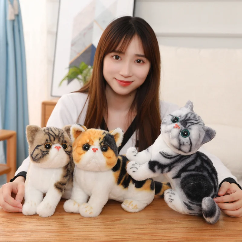 1pc 4 Colors INS Like Real Prone Cat Plush Doll Stuffed Pure Colors Grey White Yellow Kitten Toy Pets Animal Kids Gift 1pc 4 Colors INS Like Real Prone Cat Plush Doll Stuffed Pure Colors Grey White Yellow Kitten Toy Pets Animal Kids Gift