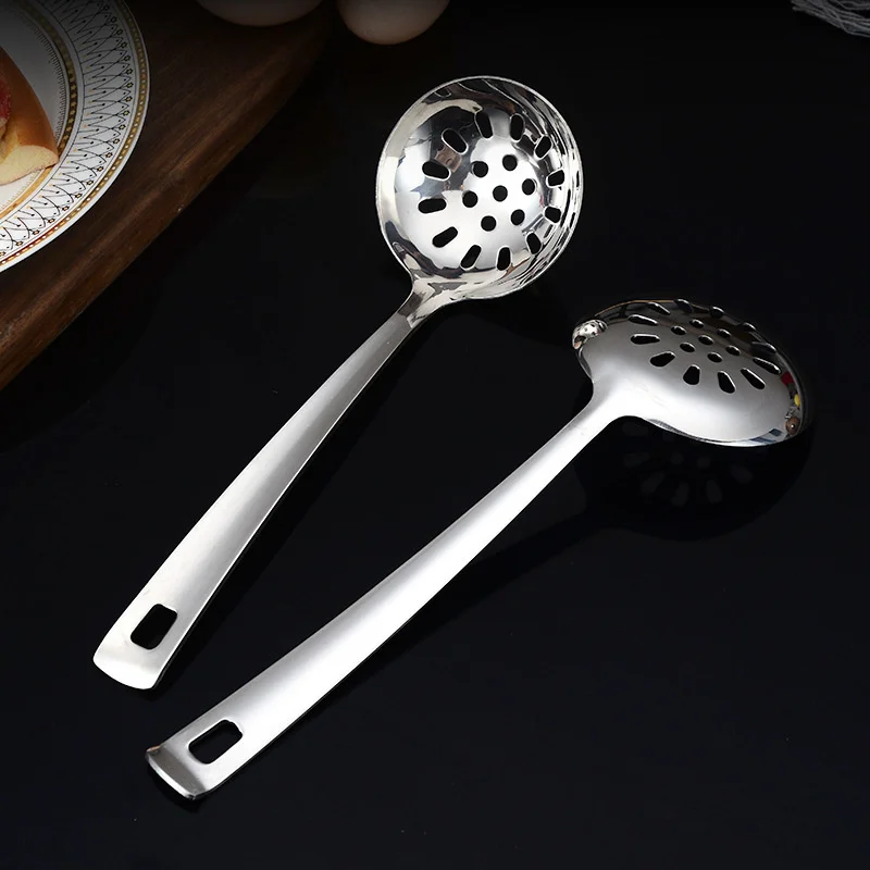 Silver Stainless Steel Soup Spoon Flat Colander Serving Spoon Cake Spatula Leaking Shovel Public Cutlery Set Cooking Utensil Silver Stainless Steel Soup Spoon Flat Colander Serving Spoon Cake Spatula Leaking Shovel Public Cutlery Set Cooking Utensil