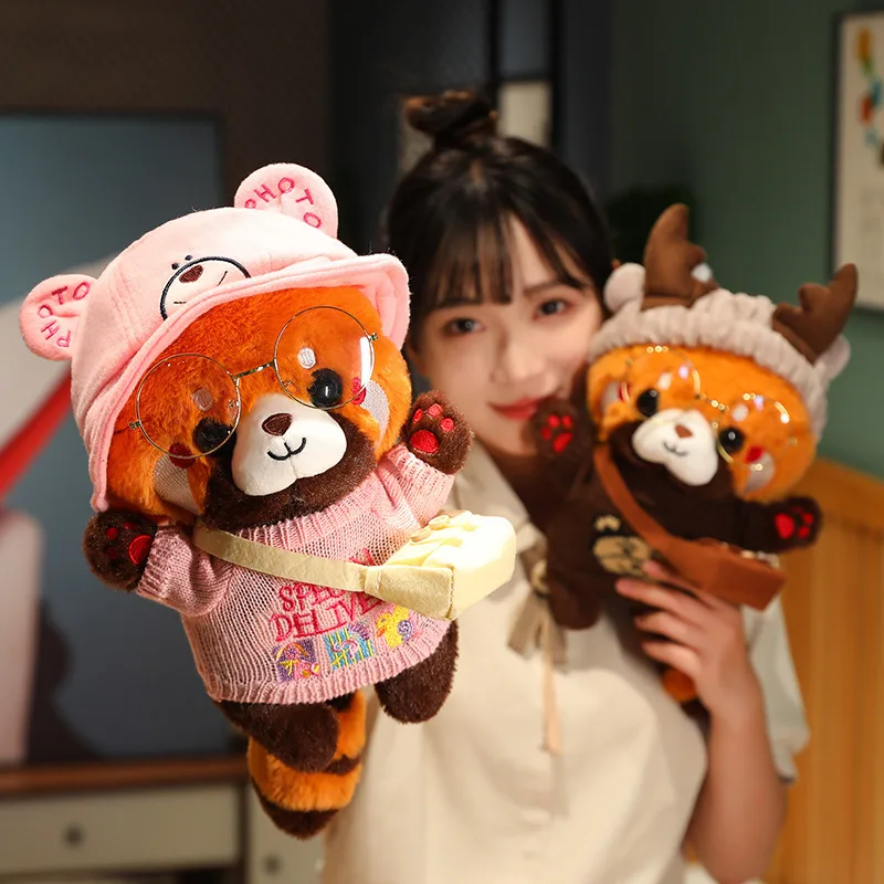 30cm cute raccoon into red brown red panda cosplay dress up plush toy Plush animal Soft pillow birthday gift for children 30cm cute raccoon into red brown red panda cosplay dress up plush toy Plush animal Soft pillow birthday gift for children