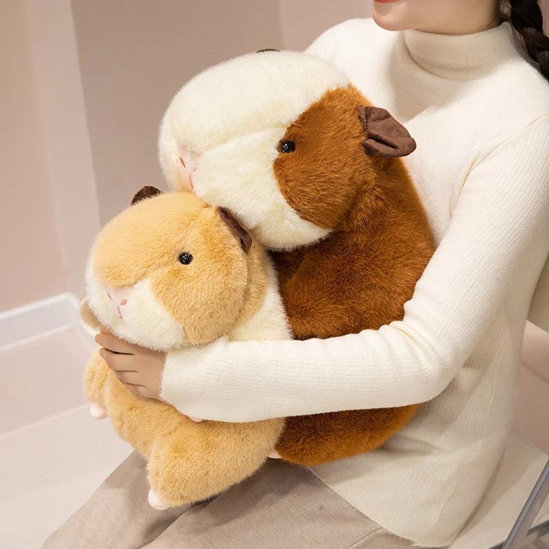 25-40cm Cartoon Round Dutch Pig Plush Doll Simulation Brown Yellow Dutch Pig Animal Stuffed Home Decor Gift For Boys And Girls