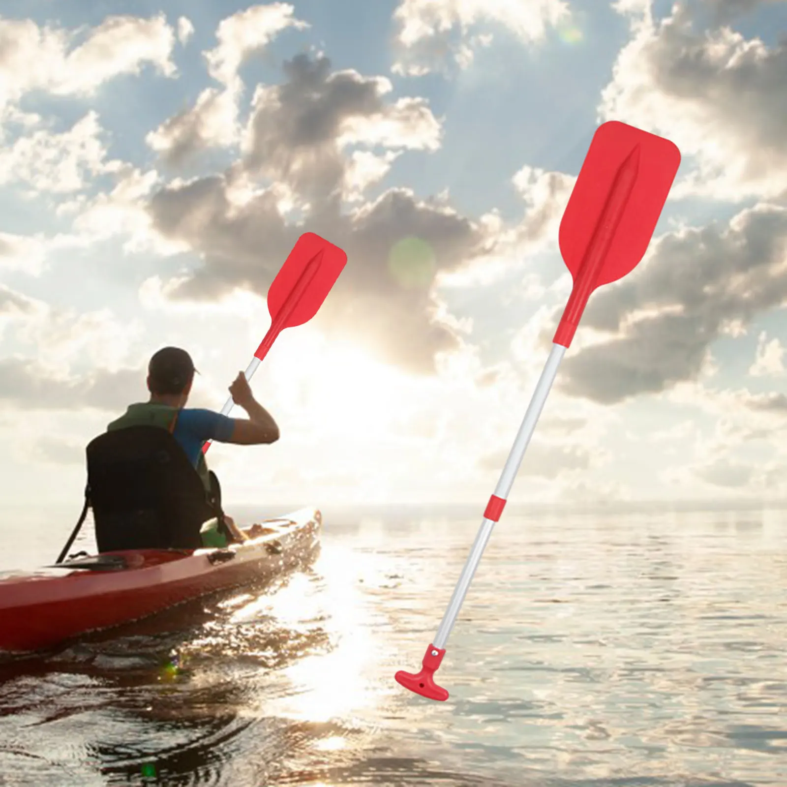 Foldable Kayak Paddle Float Boat Paddle Aluminum Alloy Stand Up Paddleboard Paddles for Outdoor Water Sports 53cm to 108cm Foldable Kayak Paddle Float Boat Paddle Aluminum Alloy Stand Up Paddleboard Paddles for Outdoor Water Sports 53cm to 108cm