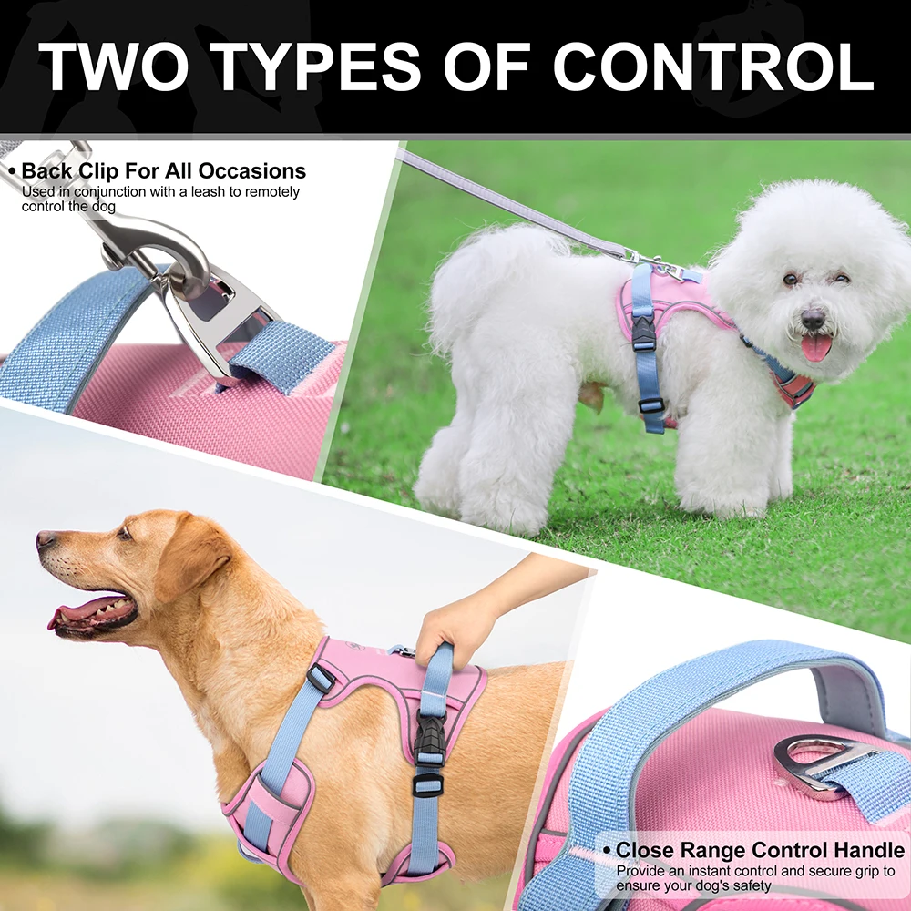 Mesh Breathable Dog Harness Nylon Reflective Dog Harnesses Vest Durable Pet Training Vest Adjustable for Small Medium Large Dogs Mesh Breathable Dog Harness Nylon Reflective Dog Harnesses Vest Durable Pet Training Vest Adjustable for Small Medium Large Dogs