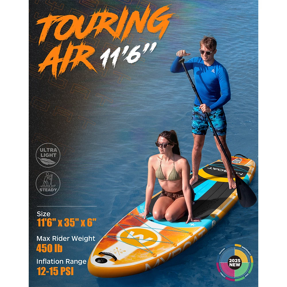 Myboat SUB Waterproof Inflatable Paddle Board 11'6''x35''x6''Adult Standing Style Aquatic Fishing With Accessories SUP сапборд